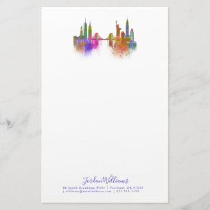 New- YorkSkyline - Regenbogen Briefpapier