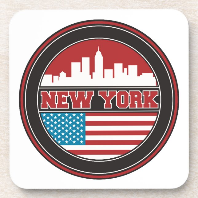 New- YorkSkyline | Vereinigte Staaten kennzeichnen Getränkeuntersetzer (Vorderseite)