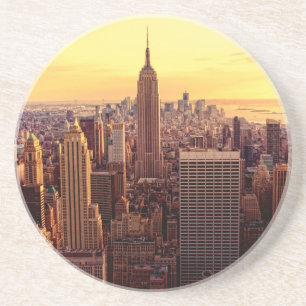 New Yorkskylinestadt mit Reich-Staat Sandstein Untersetzer