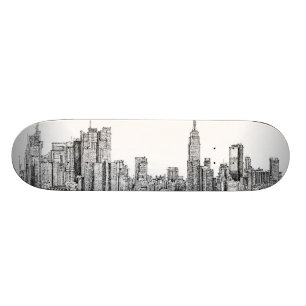 New- YorkSkylinetinten-Skateboard Skateboard