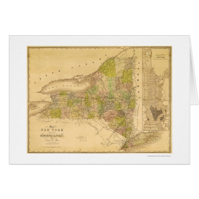 New- YorkStaats-frühe Karte 1839 (Vorderseite (Horizontal))