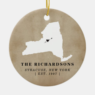 New- YorkStaats-ZuhauseHousewarming personalisiert Keramik Ornament