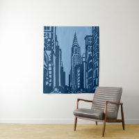 New- Yorkstraßen-Tapisserie-tief Blau