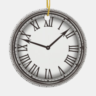 New- Yorktaschen-Uhr-Verzierung rund Keramikornament