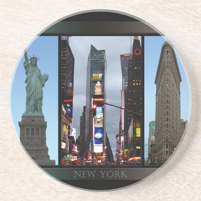 New- YorkUntersetzer-New- York Cityandenken Sandstein Untersetzer (Vorne)