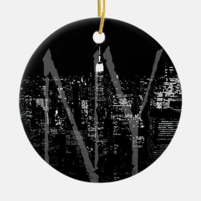 New- Yorkverzierungs-personalisierte Keramikornament (Vorne)