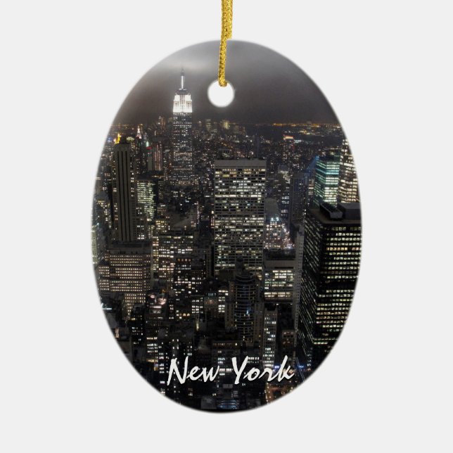 New- Yorkverzierungs-personalisierte New- Keramik Ornament (Vorne)