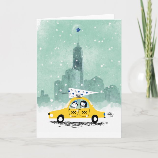New- Yorkweihnachten Feiertagskarte (Vorderseite)