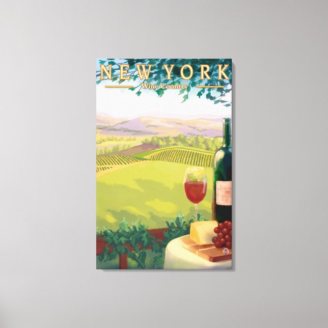 New YorkWine Country Scene Leinwanddruck (Vorderseite)