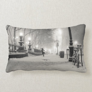 New- Yorkwinter - Snowy-Nacht - Bryant-Park Lendenkissen