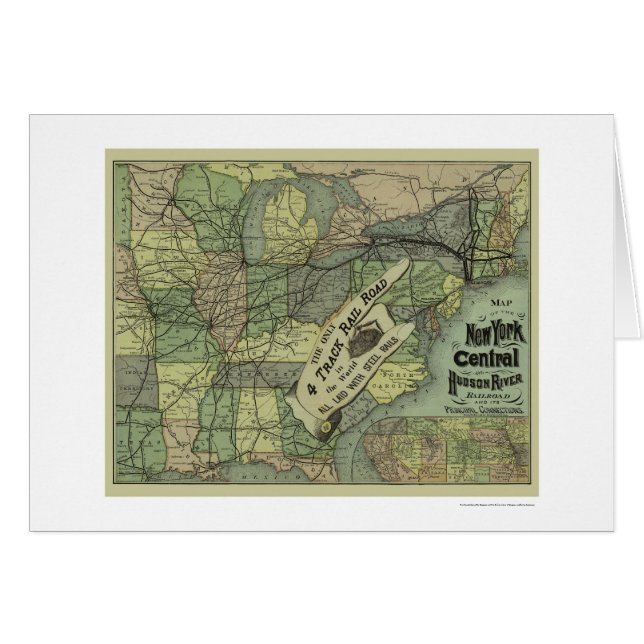 New- Yorkzentrale u. der Hudson-Eisenbahn-Karte (Vorderseite (Horizontal))