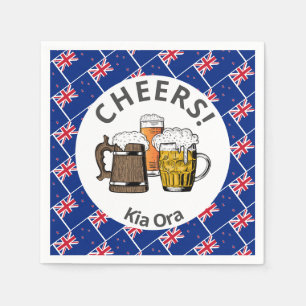 NEW ZEALAND Cheers Kia Ora Beer Paper Serviette