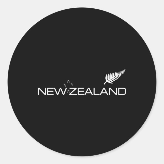 New Zealand Fern Flag Athletic Srts Style Tee  Runder Aufkleber (Vorderseite)