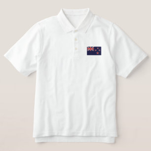 New Zealand flag embroidered men's polo shirt