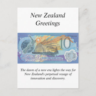 New Zealand Greetings Card - Gedenknote Postkarte