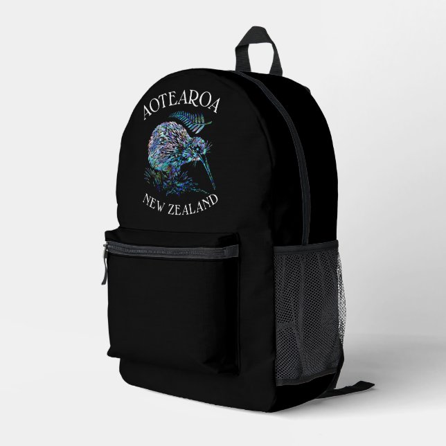 NEW ZEALAND KIWI FERN PAUA BEDRUCKTER RUCKSACK (Rückseitige Ecke Rechts)
