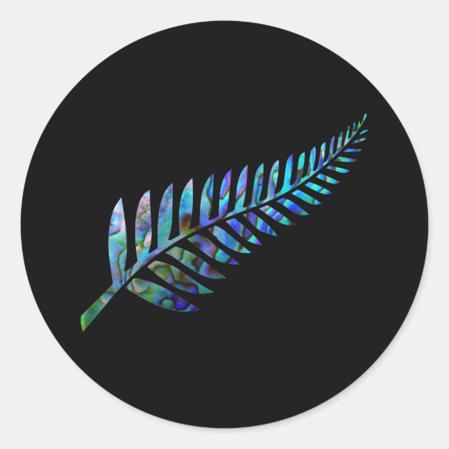 NEW ZEALAND KIWI FERN SIMPLE PAUA RUNDER AUFKLEBER (Vorderseite)