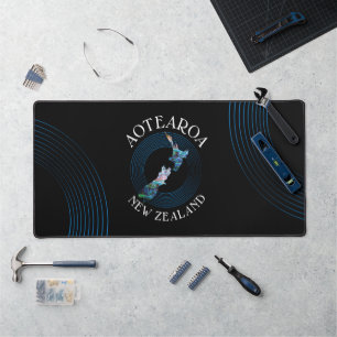 NEW ZEALAND KIWI MAP PAUA SCHREIBTISCHUNTERLAGE