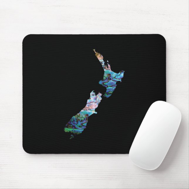 NEW ZEALAND KIWI MAP SIMPLE PAUA MOUSEPAD (Mit Mouse)