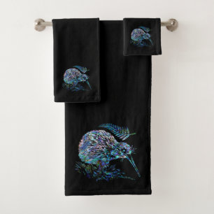 NEW ZEALAND KIWI PAUA BATH TOWEL SET
