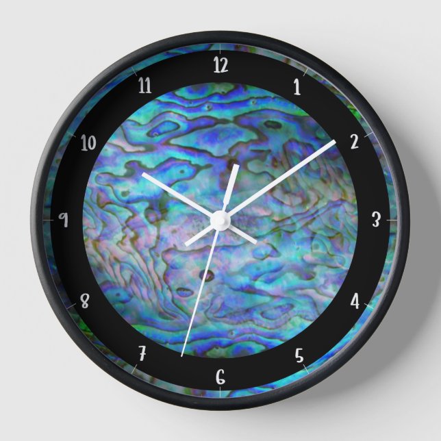 NEW ZEALAND KIWI PAUA WALL CLOCK UHR (Vorderseite)
