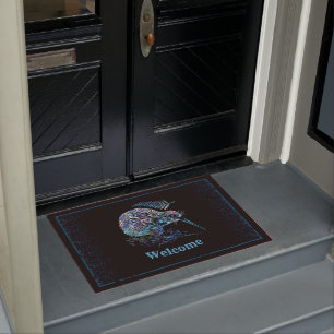 NEW ZEALAND KIWI UND FERN PAUA DOORMAT FUßMATTE
