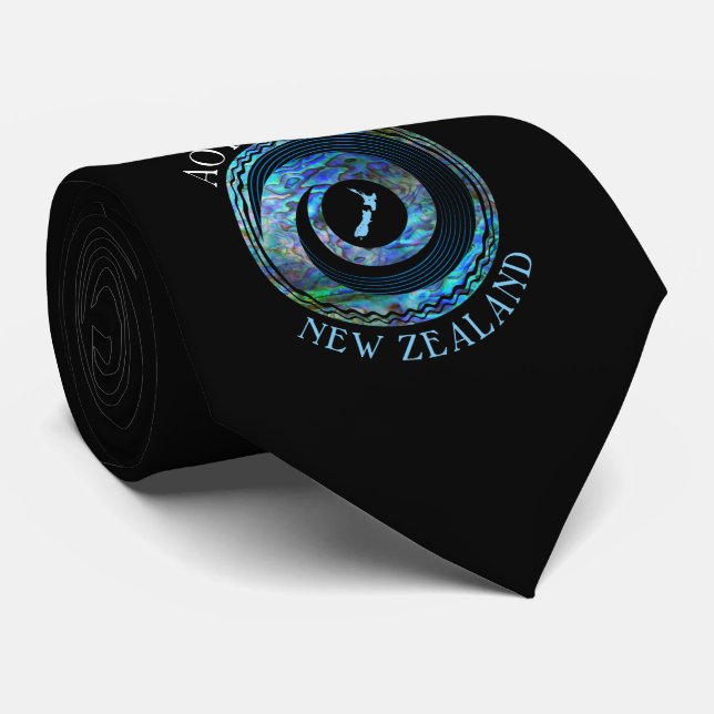 NEW ZEALAND KORU PAUA KRAWATTE (Gerollt)