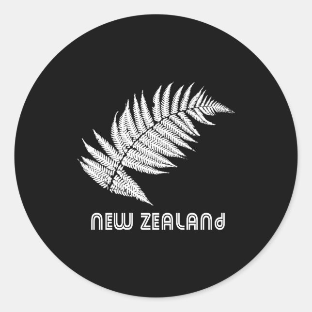 New Zealand Long Sleeve _1  Runder Aufkleber (Vorderseite)