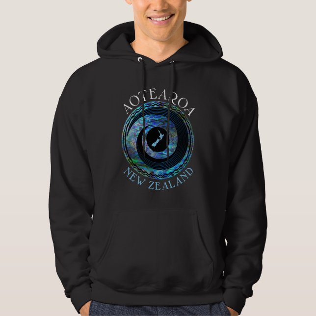 NEW ZEALAND MAP KORU PAUA HOODIE (Vorderseite)