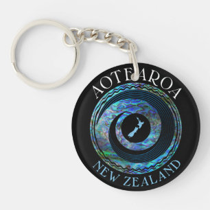 NEW ZEALAND MAP KORU PAUA SCHLÜSSELANHÄNGER