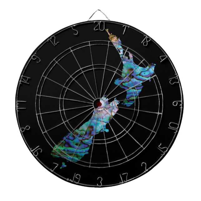 NEW ZEALAND MAP PAUA DARTBOARD DARTSCHEIBE (vorne)