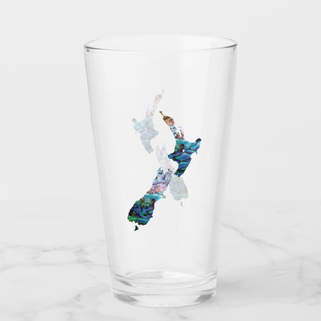 NEW ZEALAND MAP PAUA GLAS (Vorderseite)