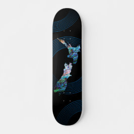 NEW ZEALAND MAP PAUA SKATEBOARD