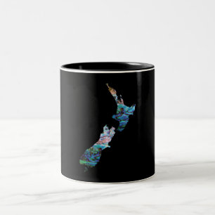 NEW ZEALAND MAP PAUA ZWEIFARBIGE TASSE