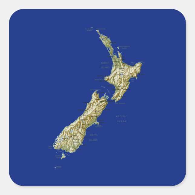 New Zealand Map Sticker (Vorderseite)