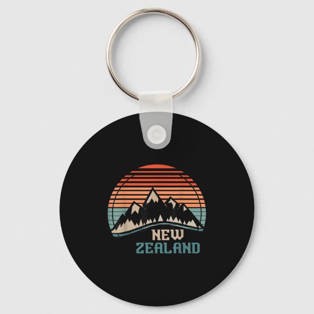 New Zealand Mountain Hiking Gift New Zealand  Schlüsselanhänger (Vorderseite)