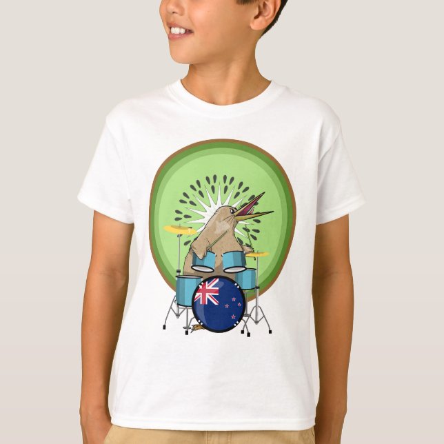 New Zealand Music Kiwi drummer T-Shirt (Vorderseite)
