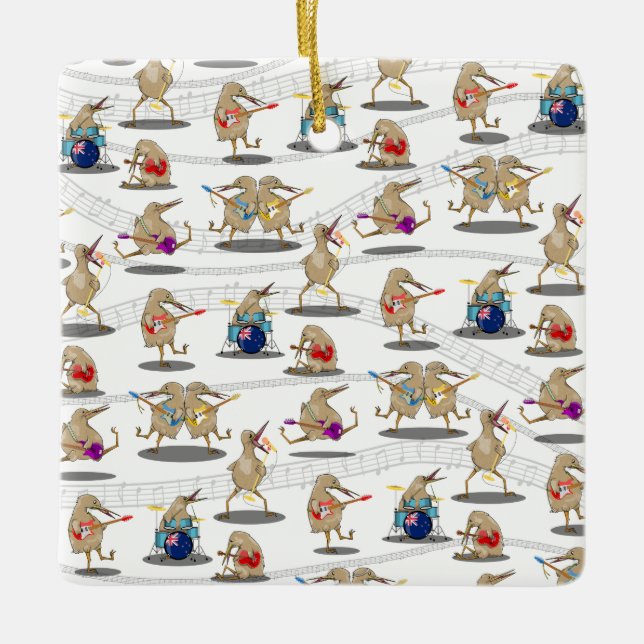 New Zealand Music Pattern Keramikornament (Vorderseite)