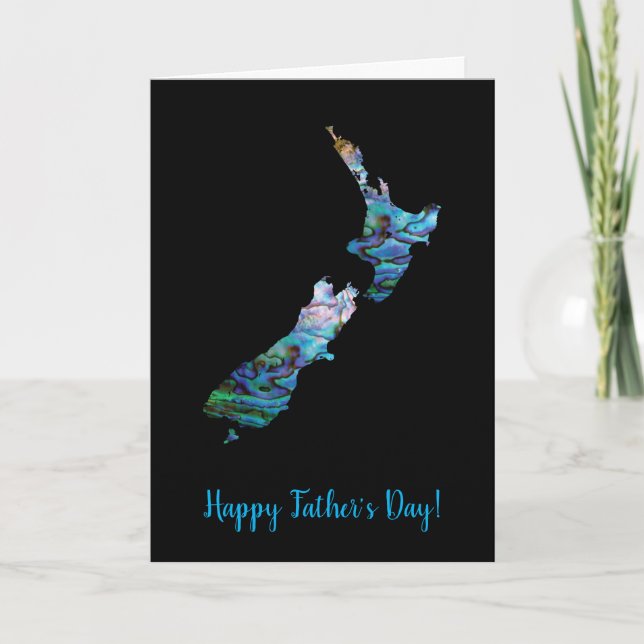 NEW ZEALAND PAUA MAP VATER'S DAY CARD KARTE (Vorderseite)