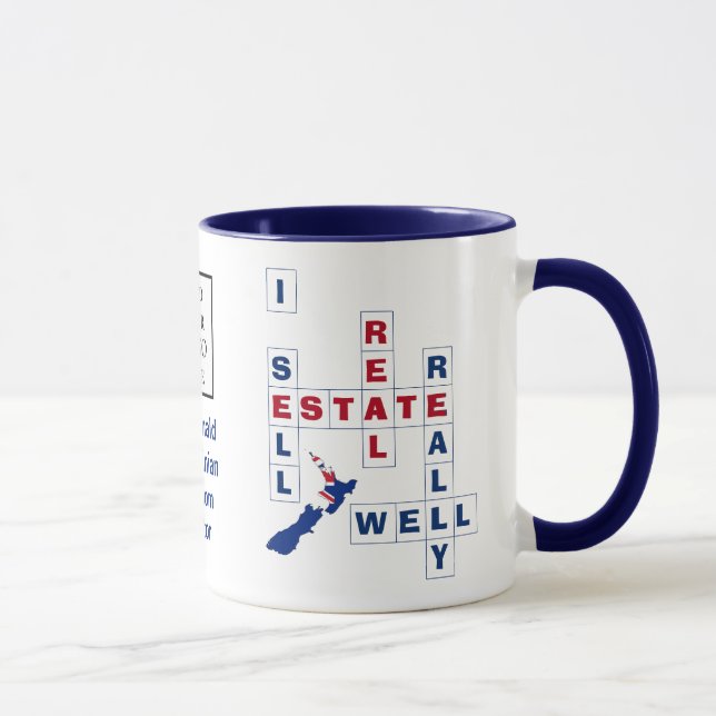 NEW ZEALAND Real Anwesen LOGO Realtor Tasse (Rechts)