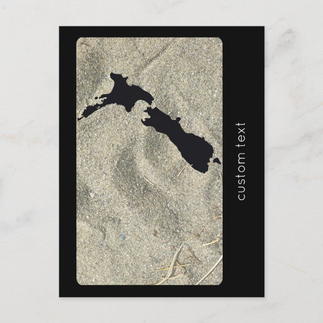 NEW ZEALAND SAND STRAND SCHWARZ AOTEAROA KIWI CUST POSTKARTE (Vorderseite)