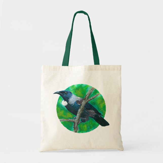 New Zealand Tui - Painting in acrylic Tragetasche (Vorne)