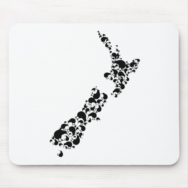 NEW ZEALAND - voller Kiwis - schwarz Mousepad (Vorne)