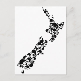 NEW ZEALAND - voller Kiwis - schwarz Postkarte