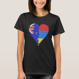 New Zealander Armenian Flag Herz T-Shirt