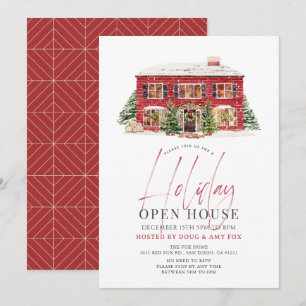 New Zuhause Red House Christmas Holiday Open House Einladung