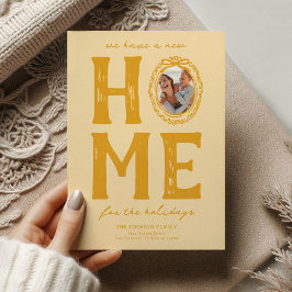 New Zuhause Yellow Doodle Weihnachtsfeiertag Feiertagskarte