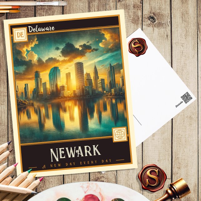 Newark, Delaware | Carte postale Vintage (Créateur téléchargé)