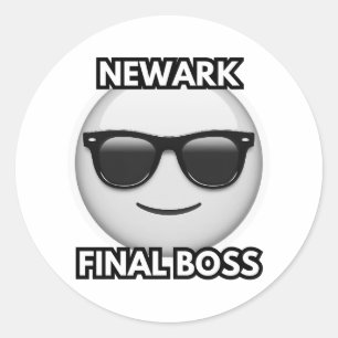 Newark Endboss Cool Emoji Aufkleber