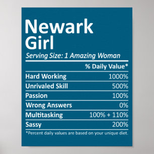 Newark Mädchen Nj New Jersey Lustige Stadt Heimat Poster